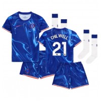 Echipament fotbal Chelsea Ben Chilwell #21 Tricou Acasa 2024-25 pentru copii maneca scurta (+ Pantaloni scurti)